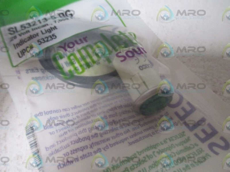 LOT OF 3 SELECTRA SL53213-5-BG GREEN INDICATOR LIGHT *NEW IN A FACTORY BAG*