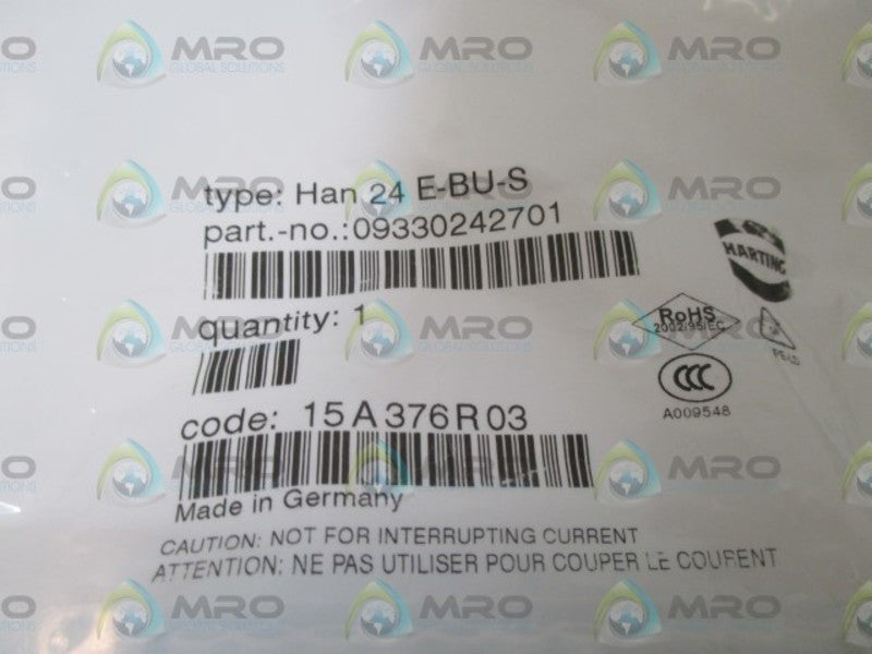 HARTING HAN24E-BU-S MALE INSERT * NEW IN A FACTORY BAG *