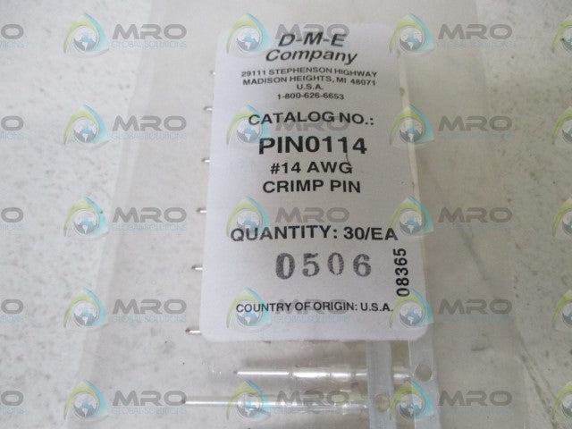 LOT OF 2 D-M-E PIN0114 CRIMP PIN *NEW IN A FACTORY BAG*