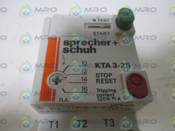 SPRECHER+SCHUH KTA3-25 MOTOR STARTER 10-16A * USED *