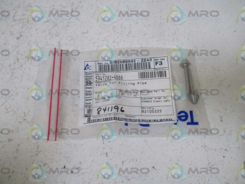 LOT OF 2 INDUSTRIAL MRO 5941282-4666 VALVE FOR FILLING PIPE*NEW IN A BAG*