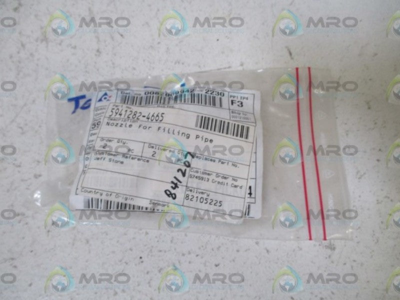 LOT OF 3 INDUSTRIAL MRO 5941282-4665 NOZZLE FOR FILLING PIPE*NEW IN A BAG*