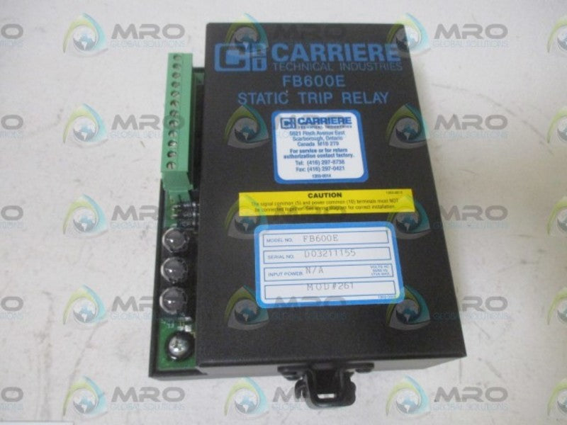 CARRIERE FB600E STATIC TRIP RELAY  NSMP