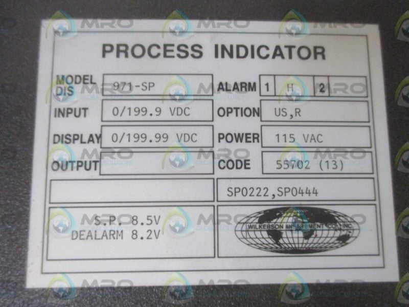 WILKERSON DIS971-SP PROCESS INDICATOR  NSNP