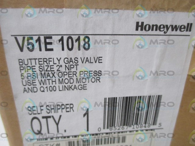 HONEYWELLV51E 1018  BUTTERFLY GAS VALVE *FACTORY SEALED*