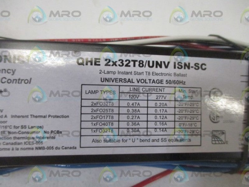 SYLVANIA QHE2X32T8/UNVISN-SC QUICKTRONIC BALLAST  NSNP