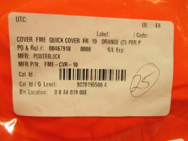 FME FME-CVR-10V PIPE & COMPONENT COVER *NEW NO BOX*