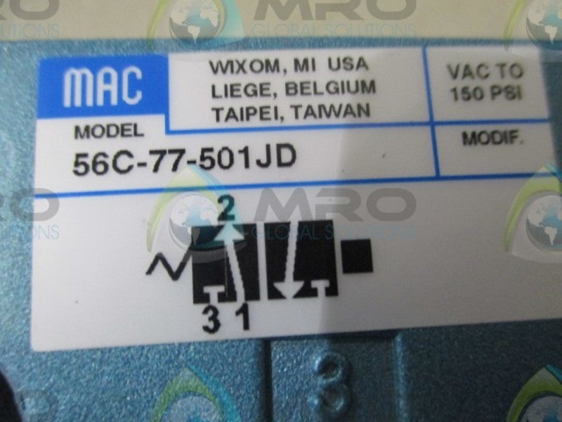 MAC 56C-77-501JD VACUUM FLOW CONTROL VALVE 150 PSI  NSNP