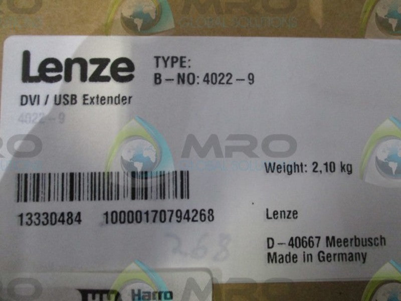 LENZE 4022-9 DVI/USB EXTENDER * FACTORY SEALED *