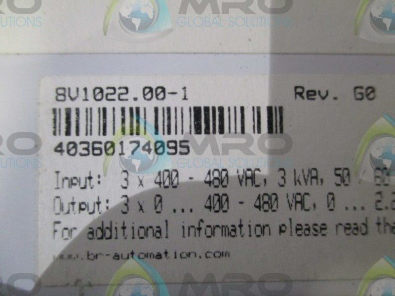 BR-AUTOMATION 8V1022.00-1 8AC110.60-1 8AC120.30-1 UNMP