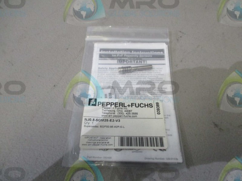 PEPPERL+FUCHS NJ0.8-5GM25-E2-V3 PROXIMITY SWITCH * NEW IN FACTORY BAG *
