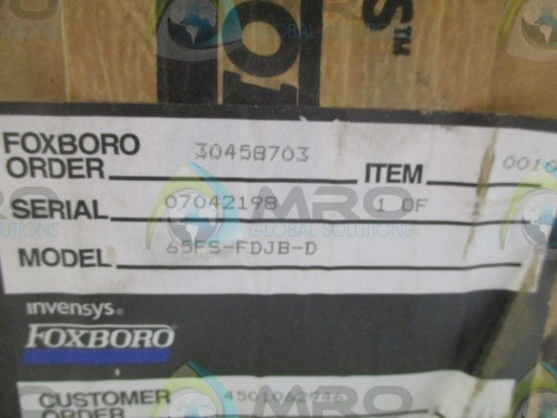 FOXBORO 65FS-FDJB-D FIELD MOUNT FLOW GAUGE  NSMP