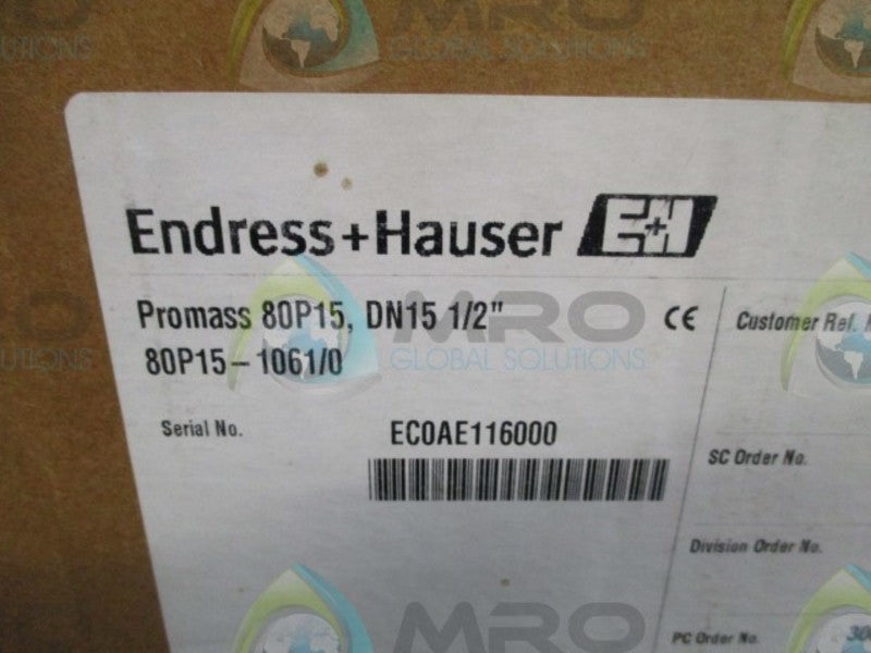 ENDRESS+HAUSER PROMASS 80 80P15-6FABAAAAABAA FLOW METER * FACTORY SEALED *