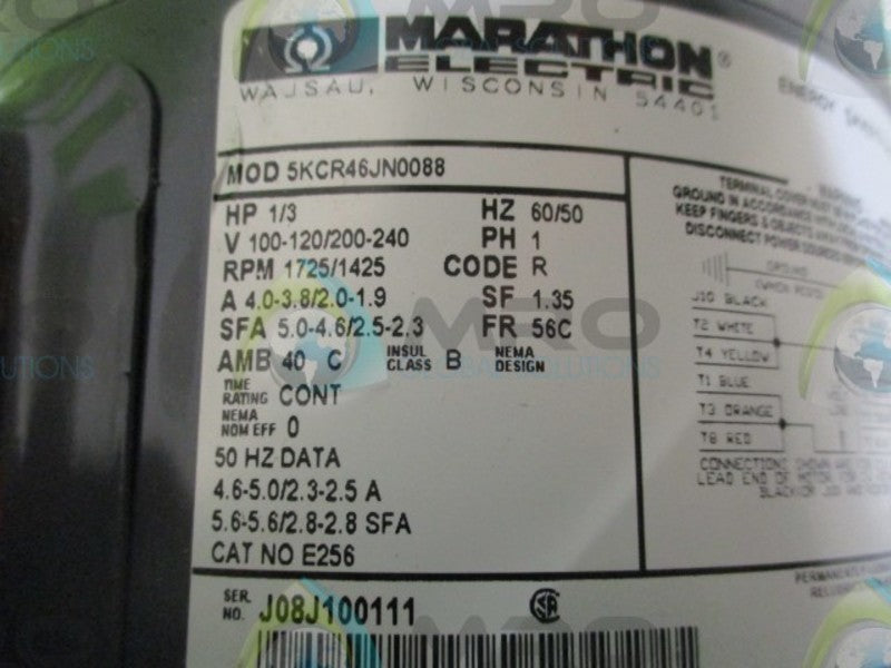 MARATHON ELECTRIC 5KCR46JN0088 GENERAL PURPOSE MOTOR  NSMP