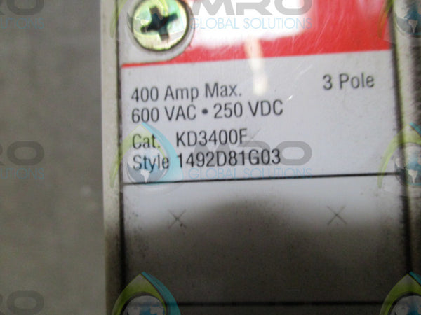 CUTLER HAMMER KD3150 CIRCUIT BREAKER 150 A  NSNP