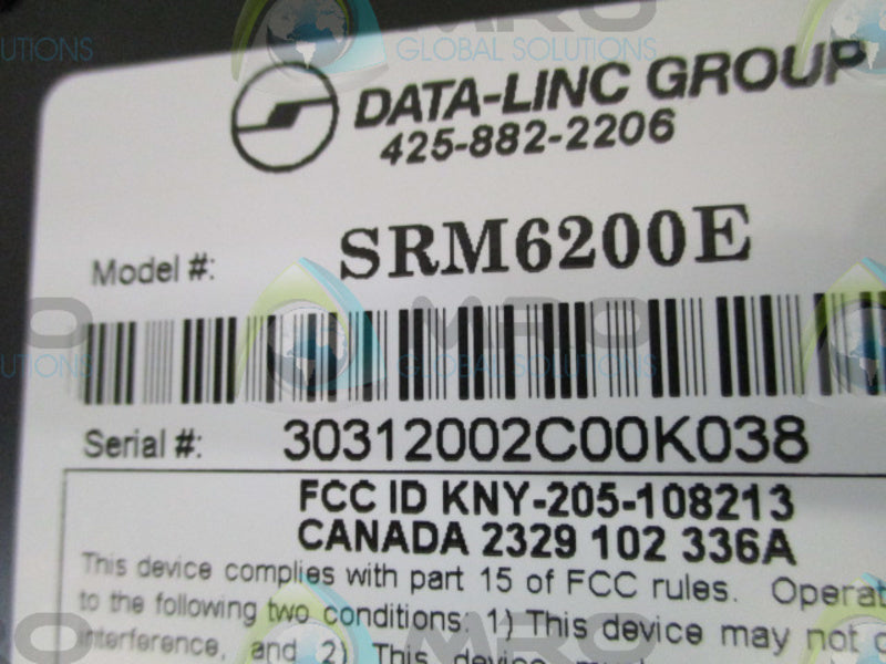 DATA-LINC SRM6200E ETHERNET RADIO  NSMP