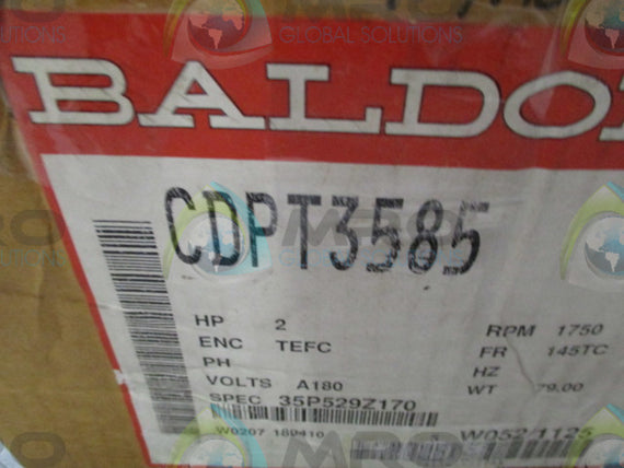 BALDOR CDPT3585 MOTOR 35P529Z170 2 HP 1750 RPM * NEW IN BOX *