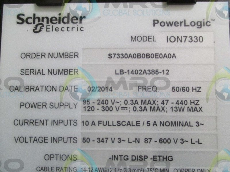 SQUARE D S7330A0B0B0E0A0A POWERLOGIC ION7330  NSMP
