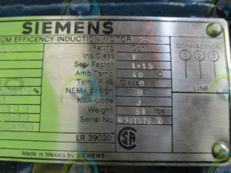 SIEMENS 1LA9144-4YK00 AC MOTOR 1 HP 1720 RPM  NSMP