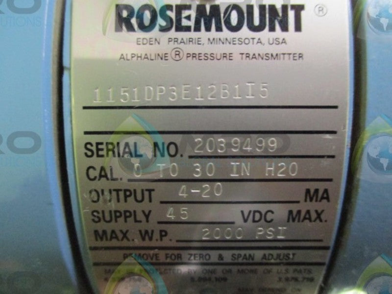 ROSEMOUNT 1151DP3E12B1I5 NSNP