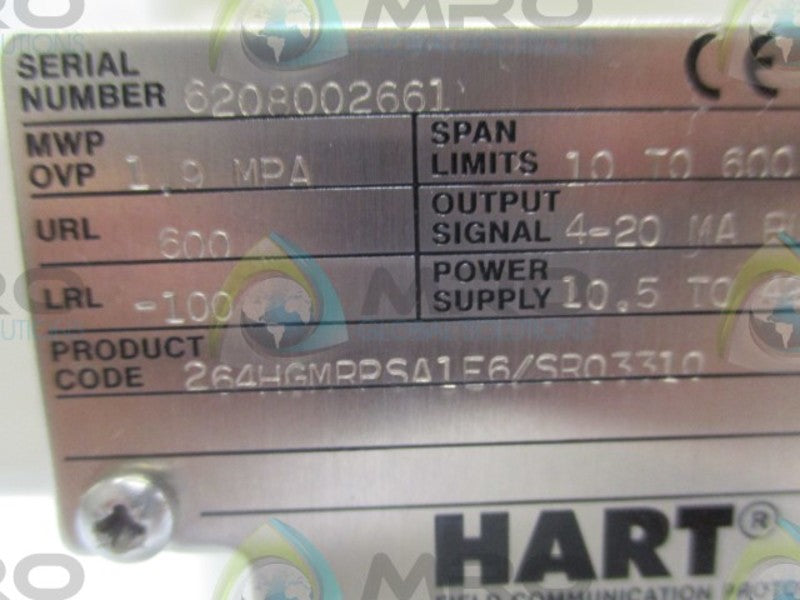 HART 264HGMRPSA1E6/SR03310 PRESSURE TRANSMITTER  NSNP