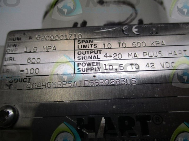 HART 264HGMRPSA1E6SR0283US PRESSURE TRANSMITTER  UNMP