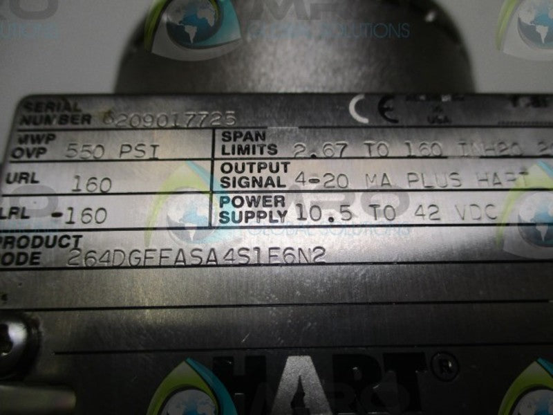 HART 264DGFFASA4S1E6N2 PRESSURE TRANSMITTER  UNMP