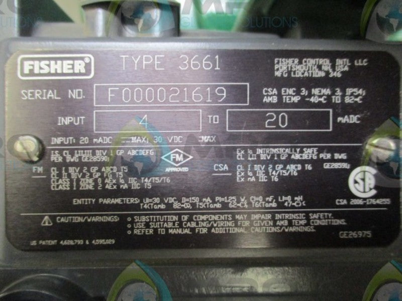 BAUMANN 24577S PNEUMATIC CONTROL VALVE w/ 3661 VALVE POSITIONER * NEW NO BOX *