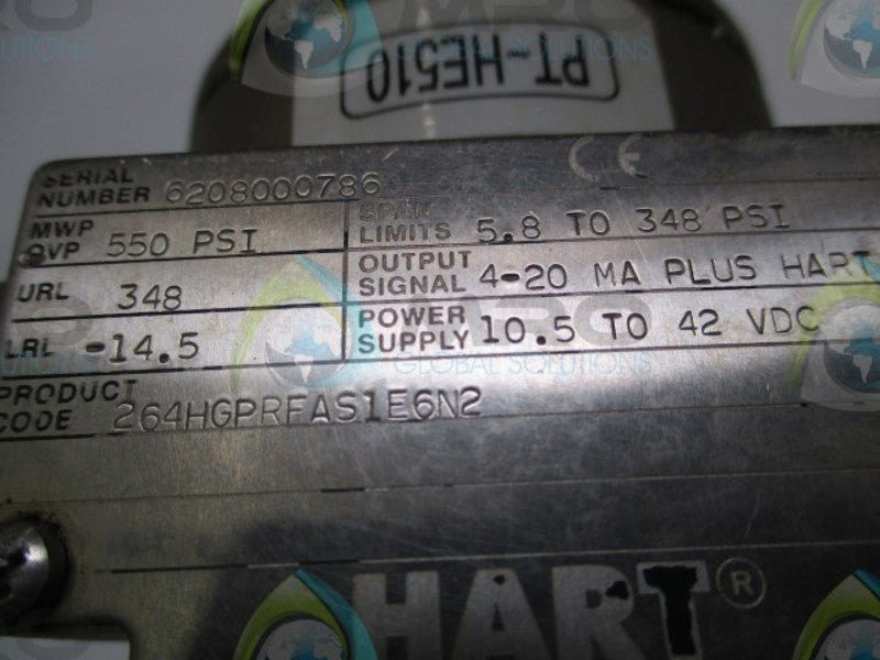 HART 264HGPRFAS1E6N2 PRESSURE TRANSMITTER  UNMP