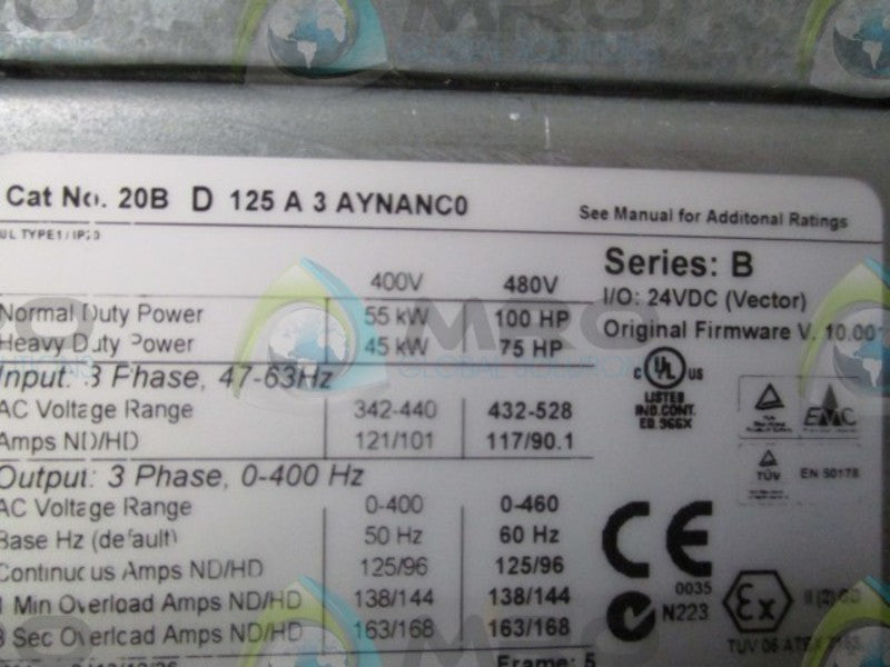 INDUSTRIAL SPARE PART POWERFLEX 700 20BD125A3AYNANC0 SER. B  NSNP