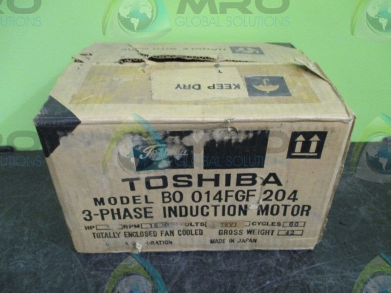 TOSHIBA B0014FGF204 3-PHASE INDUCTION MOTOR 1 HP 1735 RPM  NSMP
