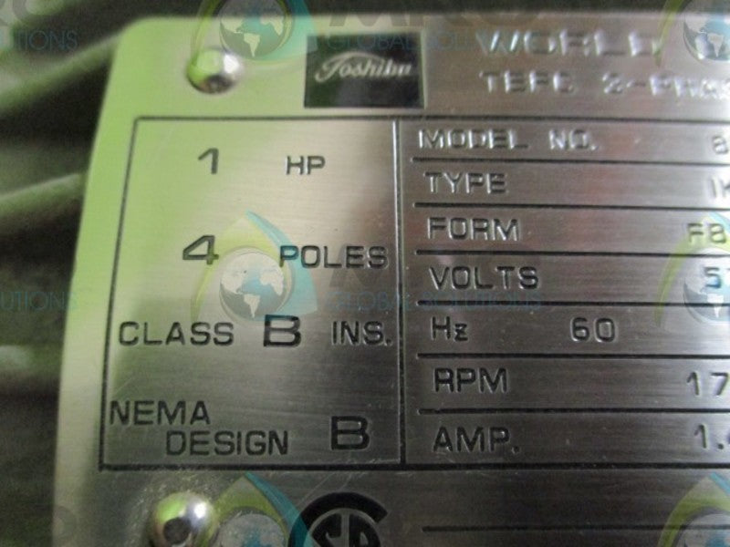 TOSHIBA B0014FGF204 3-PHASE INDUCTION MOTOR 1 HP 1735 RPM  NSMP