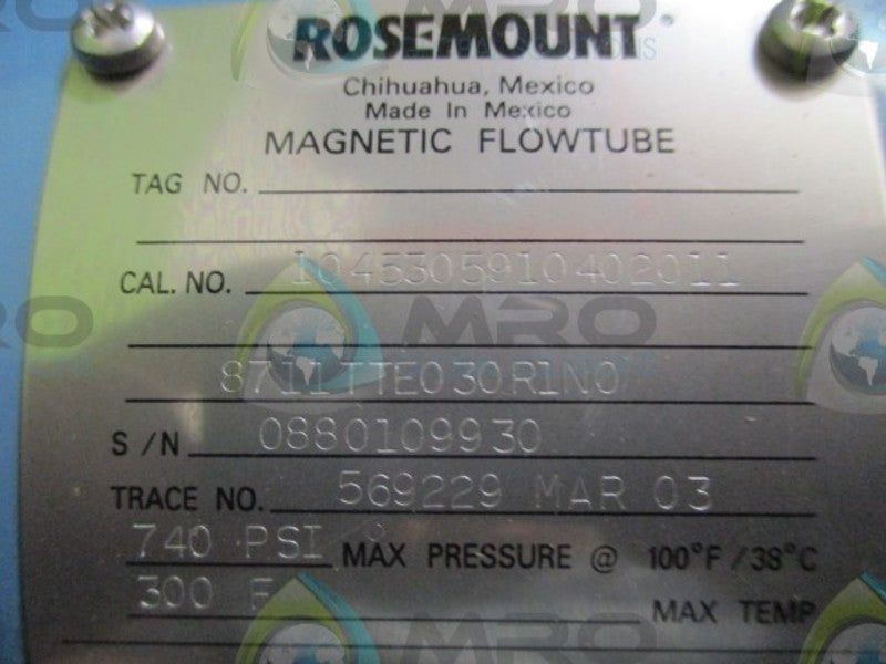 ROSEMOUNT 8711TTE030R1N0 MAGNETIC FLOWTUBE  NSNP