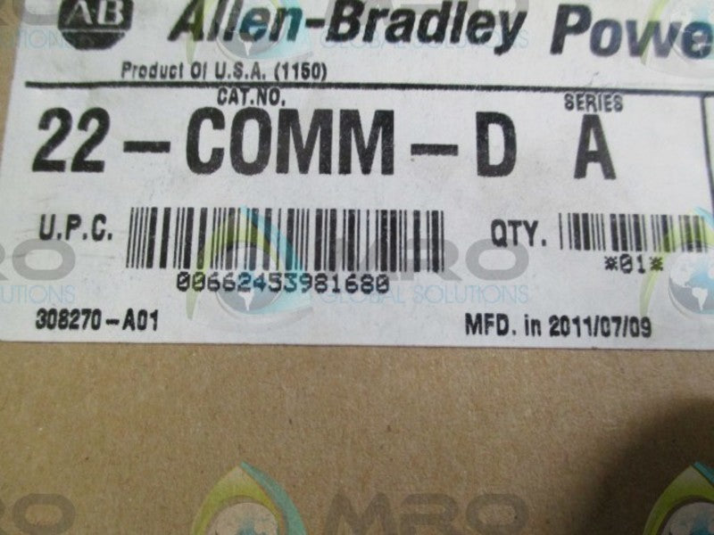 ALLEN BRADLEY POWERFLEX 22-COMM-D SER. A F/W 1.011 DATE: 2011 * FACTORY SEALED *
