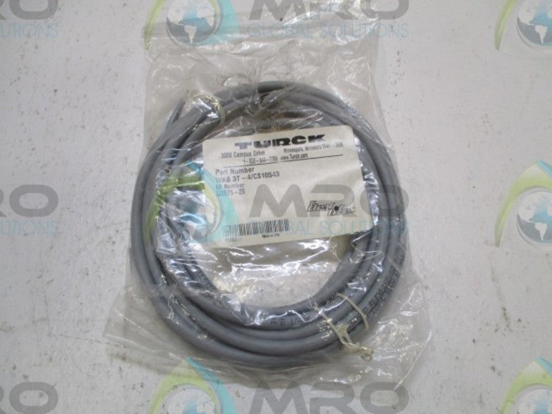 TURCK WKB3T-4/CS10543 CORDSET * NEW IN FACTORY BAG *