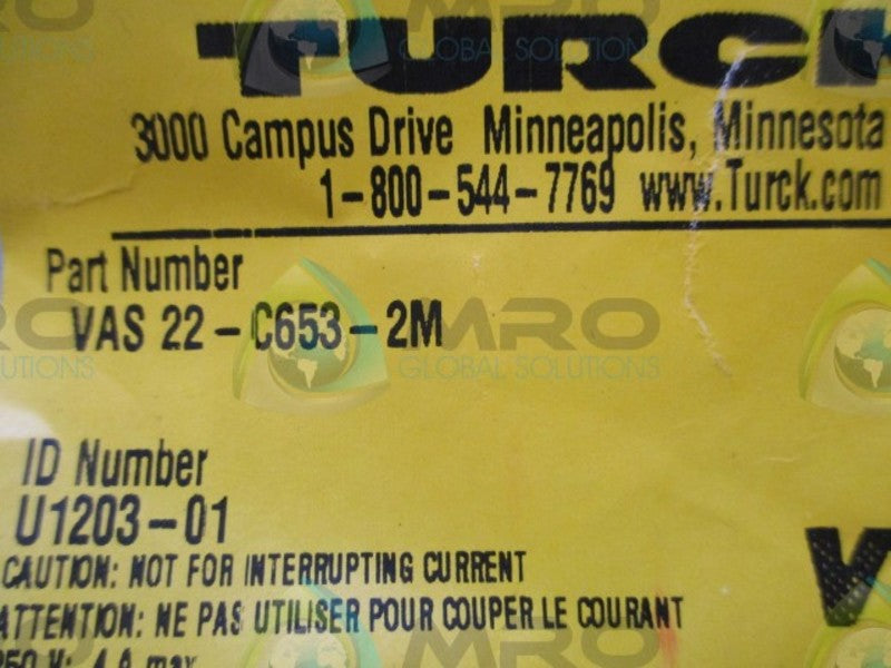 TURCK VAS22-C653-2M CORDSET * NEW IN FACTORY BAG *