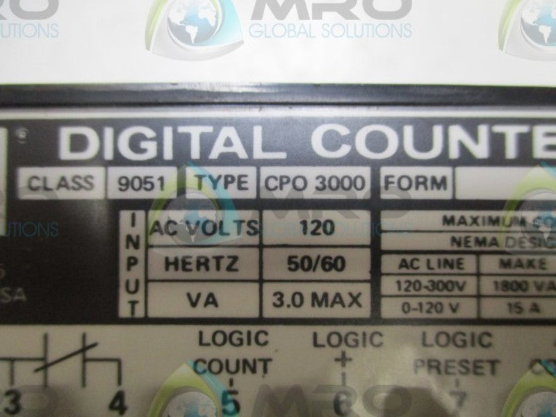 SQUARE D 9051CPO3000 DIGITAL COUNTER  UNMP