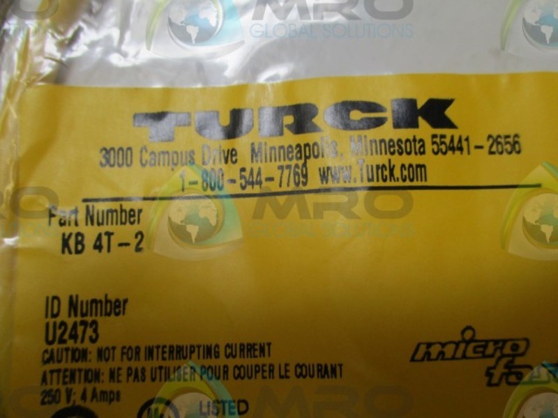 TURCK KB4T-2 CORDSET * NEW IN FACTORY BAG *