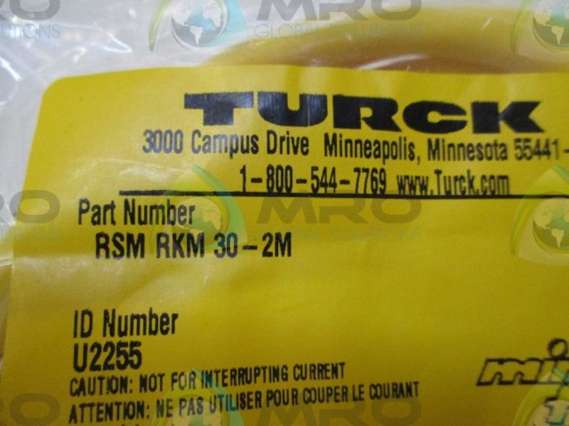 TURCK RSM-RKM30-2M CORDSET * NEW IN FACTORY BAG *