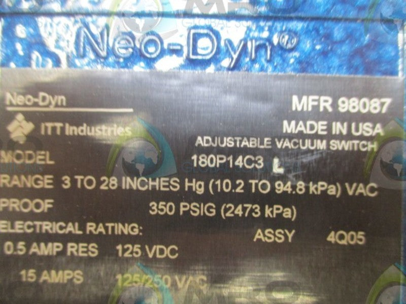 ITT 180P14C3 ADJUSTABLE VACUUM SWITCH  NSMP