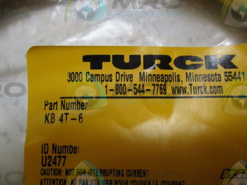 TURCK KB4T-6 CORDSET * NEW IN FACTORY BAG *