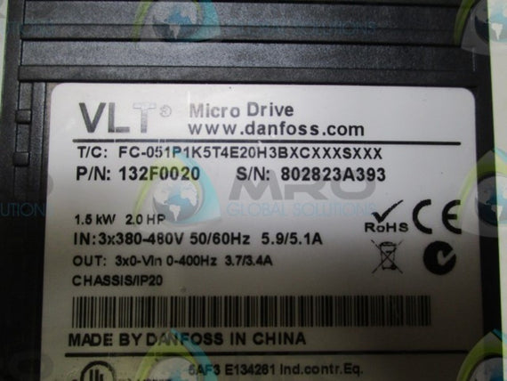 DANFOSS 132F0020 MICRO DRIVE * USED *