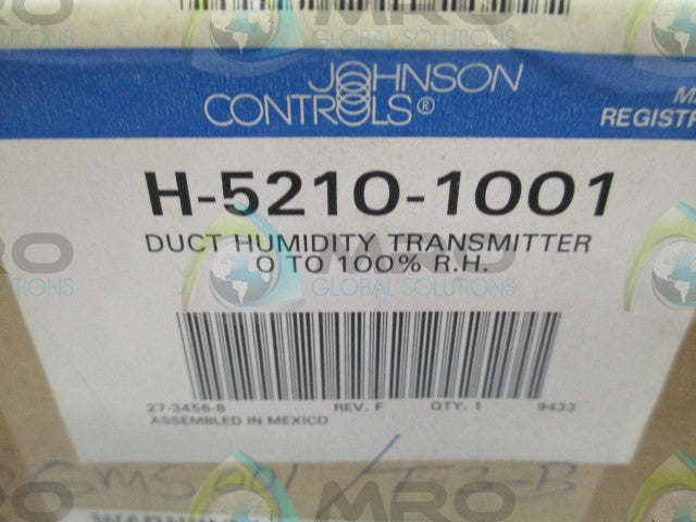 JOHNSON CONTROLS H-5210-1001 DUCT HUMIDITY TRANSMITTER * FACTORY SEALED *