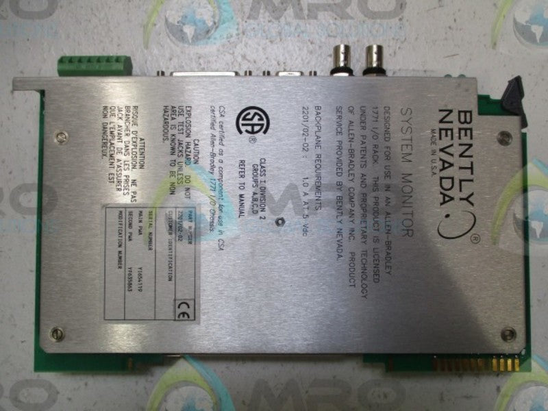 BENTLY NEVADA 2201/02-02 SYSTEM MONITOR * NEW IN BOX *