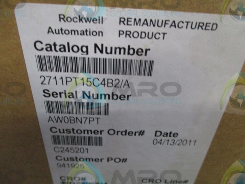 INDUSTRIAL SPARE PART 2711P-T15C4B2 SER. A PANELVIEW (REMANUFACTURED)  NSMP