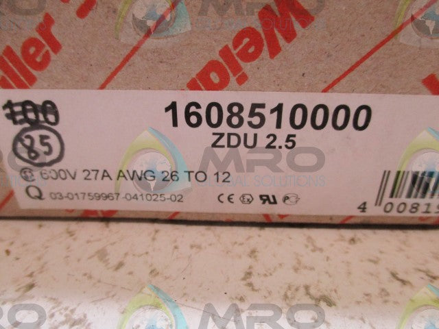 LOT OF 85 WEIDMULLER ZDU 2.5 TERMINAL BLOCK *NEW IN BOX*