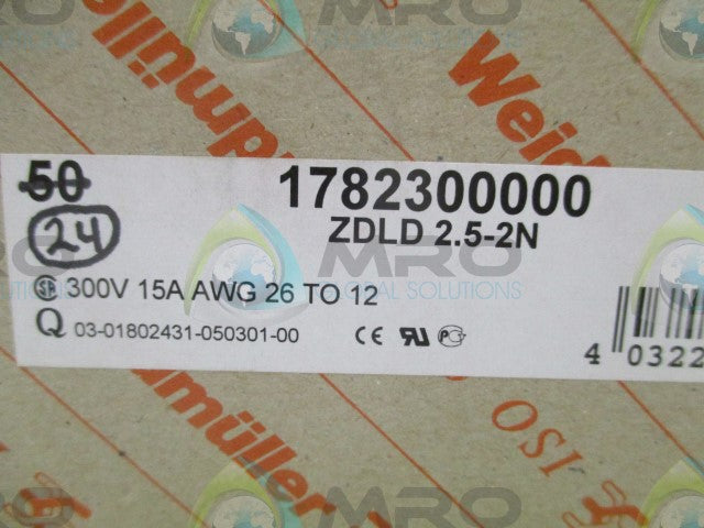 LOT OF 24 WEIDMULLER ZDLD 2.5-2N TERMINAL BLOCK *NEW IN BOX*