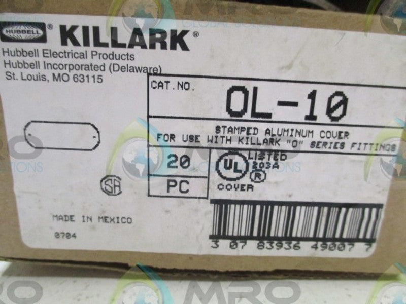 LOT OF 20 KILLARK OL-10 STAMPED ALUMINUM COVER NSMP