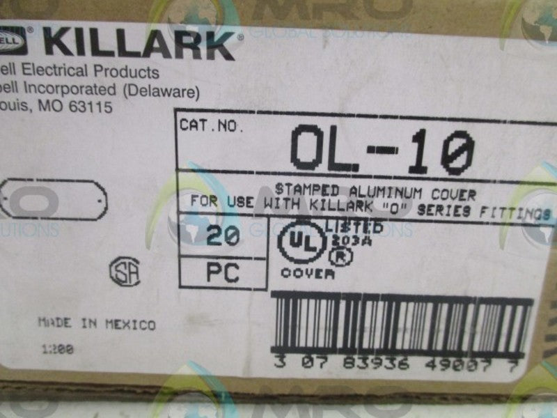 LOT OF 20 KILLARK OL-10 STAMPED ALUMINUM COVER NSMP
