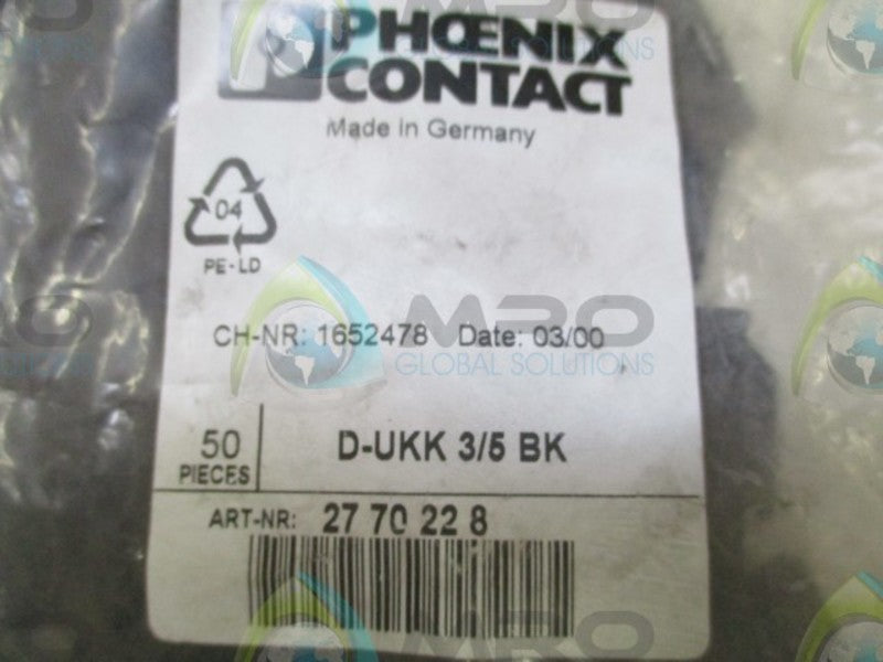 LOT OF 50 PHOENIX CONTACT D-UKK 3/5BK TERMINAL BLOCK END COVER NSNP